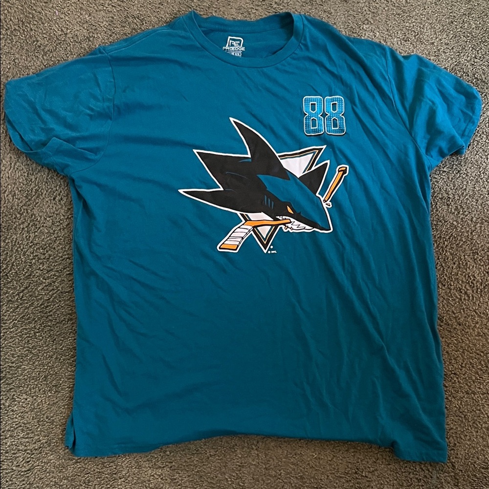 Pro Edge XXL NHL San Jose Sharks #88 Brent Burns Teal Neck T-Shirt